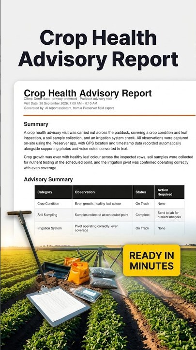 Agronomists — Preserver field evidence report