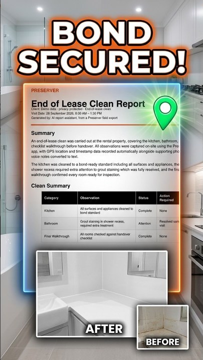 Bond Cleaners — Preserver field evidence report