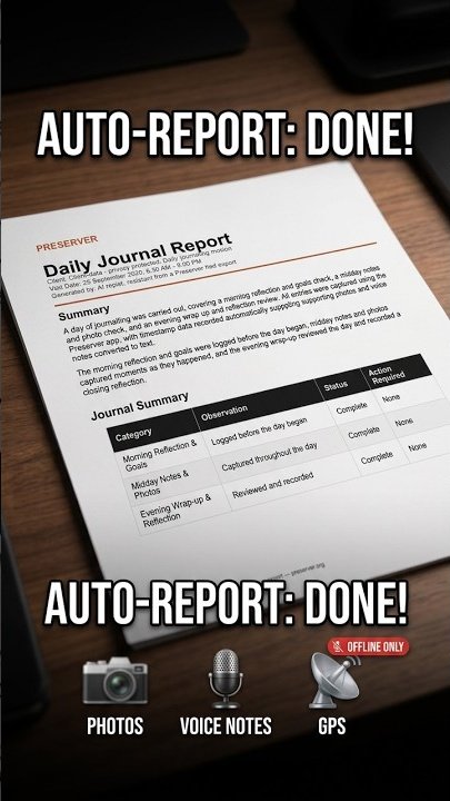 Digital Diary — Preserver field evidence report