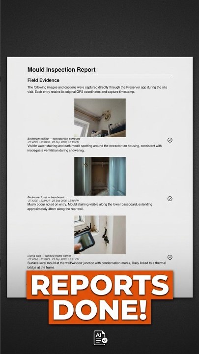Mould Assessors — Preserver field evidence report