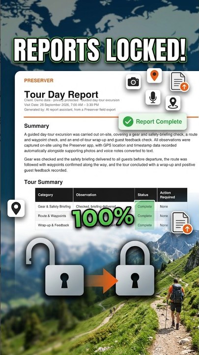 Tourism Operators — Preserver field evidence report